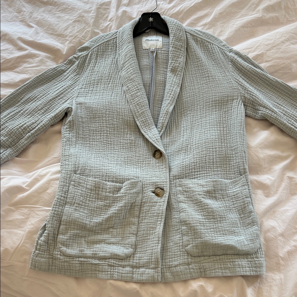 Madewell Light Gray Quilted Blazer